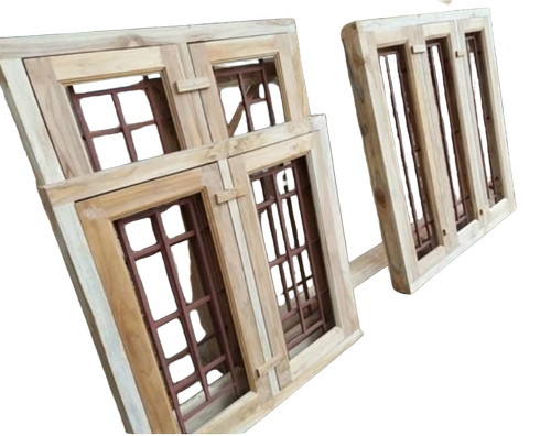 Wooden Window Frames - Color: Beige