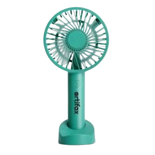 Artifax Rechargeable Green Handheld Fan