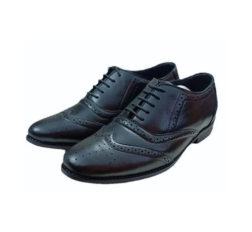 Mens Leather Shoes - Leather, Black, Flexible Ventilated Sole | Soft Smooth Texture, Anti-Slip, Lightweight, Moisture Resistant