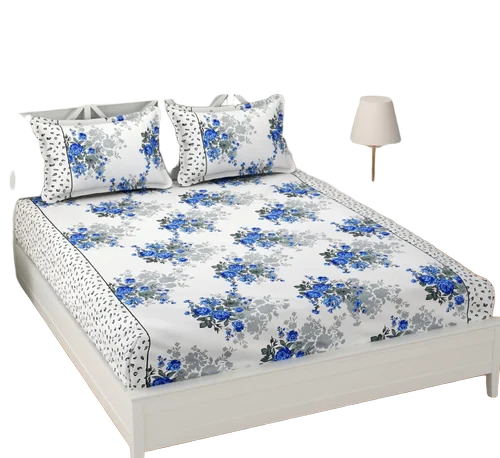 Cotton Floral Print Bed Sheet - Color: All