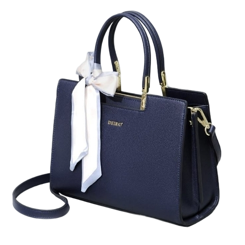 Ladies Bags - Leather, Standard Size, Blue | Moisture Resistant, Reusable, Washable, Zipper Closure, Handles, Elegant Design