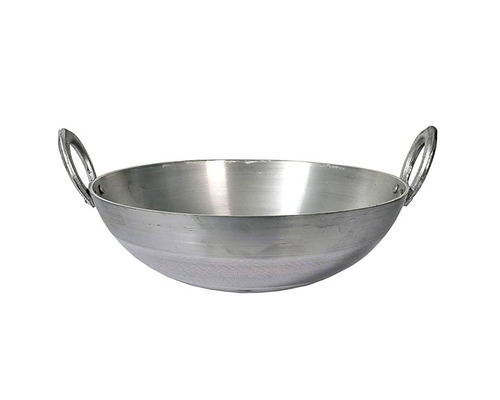 Silver Aluminium Kadai - Aluminum Alloy, Standard Size, Silver, Non-Stick Interior, Polished Exterior, Side Handles