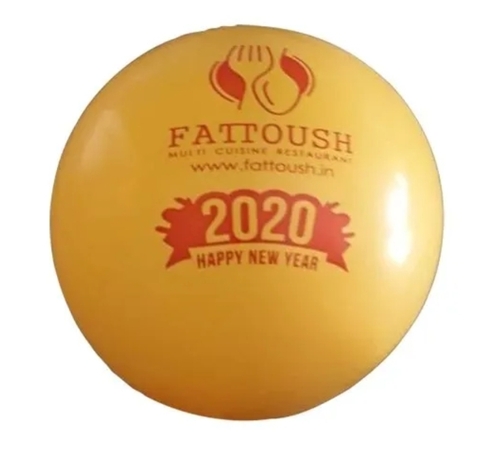 Yellow Latex Printed Balloon - Features: Portable