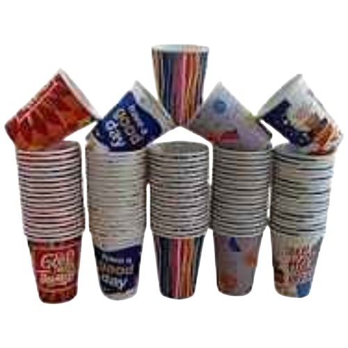 Disposable Paper Cups - Paper, Standard Size, Multicolor | Biodegradable, Eco Friendly, Double Wall, Round Shape