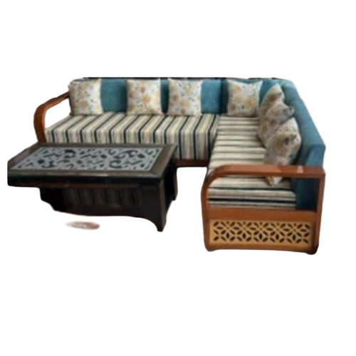 L Shape Teak Wood Sofa