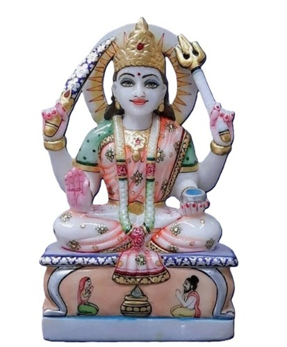 Marble Santoshi Mata Ji Statues - Marble, Multi Color, Free Standing | Durable, Moisture Proof, Easy to Clean, Polished Surface
