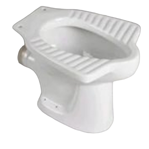 White Anglo Indian Toilet Seat - Ceramic, Floor Mounted, White | Durable, Smooth Surface, Hygienic, Easy Cleaning, Water Efficient, Stain Resistant, Strong Structure, Comfortable Usage