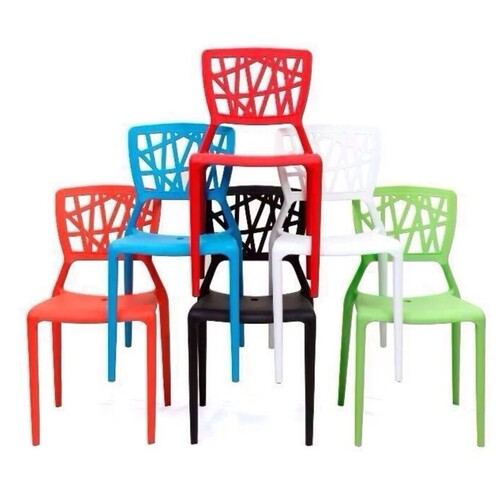 Fiber Cafe Chair - Plastic, All Size, Multi Color | Lightweight, Durable, Weather Resistant, Ergonomic, Rust Proof, Stackable