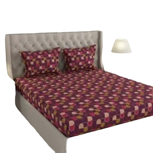 King Size Cotton Bedsheet - 100% Cotton King Size Multi Color Printed Pattern Washable Shrink Resistant Includes 2 Pillowcases