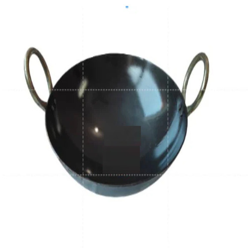 Kitchen Round Cast Iron Kadai - Color: Black