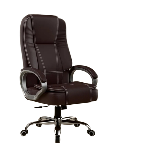 Office Chair - Leather, All Size, Black, Iron Frame | Ergonomic Design, Adjustable Height, Lumbar Support, Swivel Function