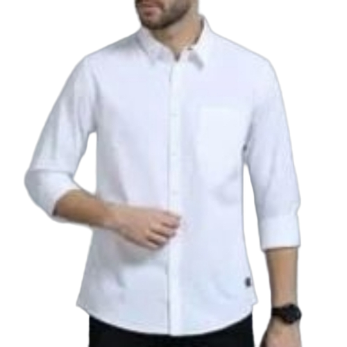 White Shirt - Cotton, Full Sleeves, White, All Sizes | Breathable, Skin Friendly, Washable