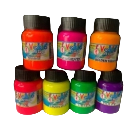 Fluorescent Acrylic Colors - Water Based Paste, Solvent Dye | Rich Pigments, Vibrant Colors, Quick Drying, Easy Blending, High Coverage, Fade Resistant, Multi Surface