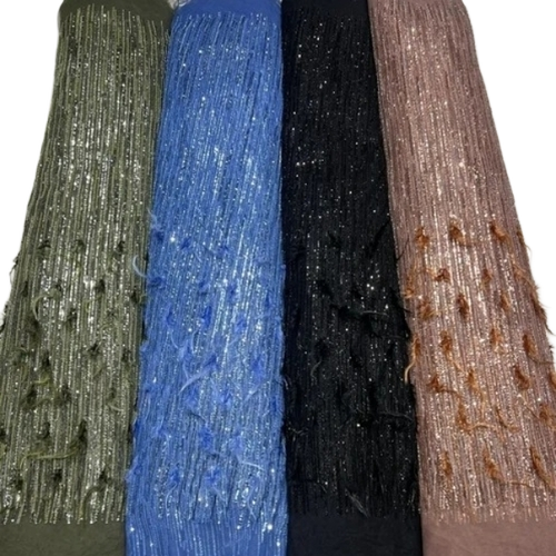 Net Embroidery Fabric - Sheer Net Material, Any Color, Intricate Embroidery, Breathable, Soft Texture