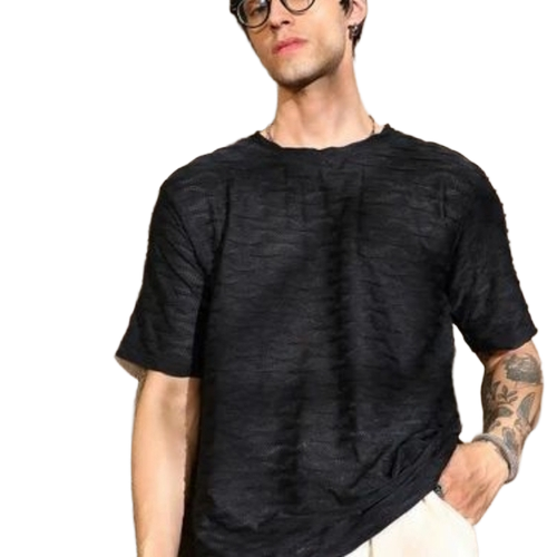 T Shirts - Cotton, All Sizes, Black | Soft Texture, Comfortable Fit, Long Sleeves, Round Neck, Breathable