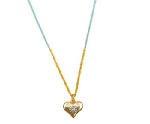 Heart Shaped Chain With Pendant - Color: Golden