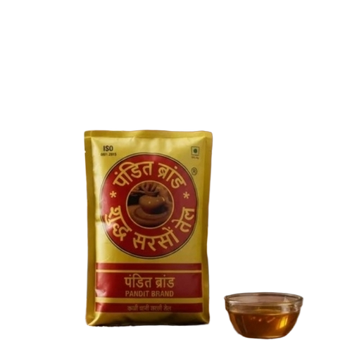 Pandit Edible Mustard Oil - 1 Liter, Cold Pressed | Pure Extract, Natural Aroma, Strong Flavor, Unrefined, Chemical Free