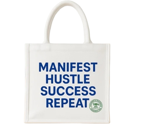 Quote Printed White Jute Carry Bag - Feature: Portable