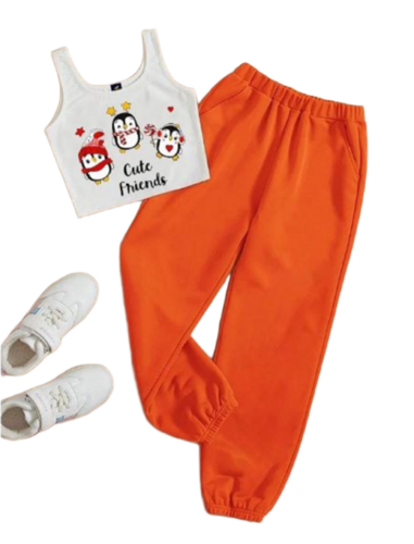 Kids Sleeveless T Shirt With Jogger Set - Age Group: 1 To 15 Years