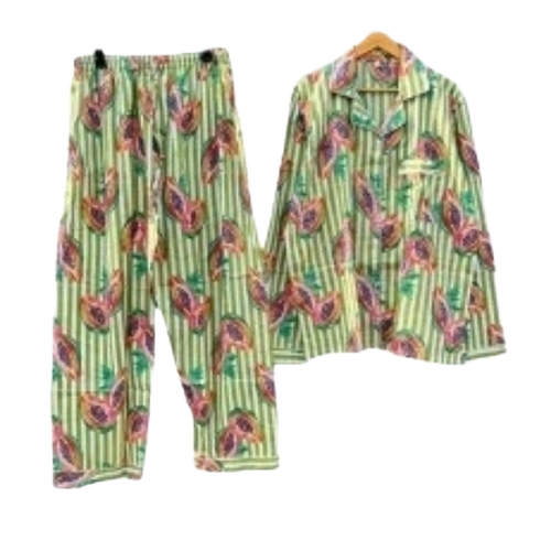 Printed Cotton Night Suit Sets - Cotton Sizes S-XL Multiple Colors | Lightweight Breathable Full Sleeves Casual Style