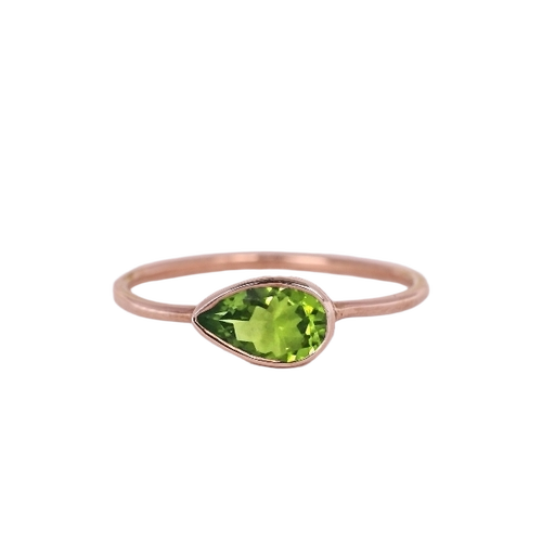 Pearl Peridot Stone Gold Ring