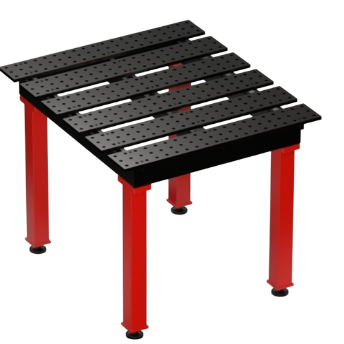 50 Mm Welding Table - Mild Steel Standard Size Red & Black | Durable Fine Finished Square Shape