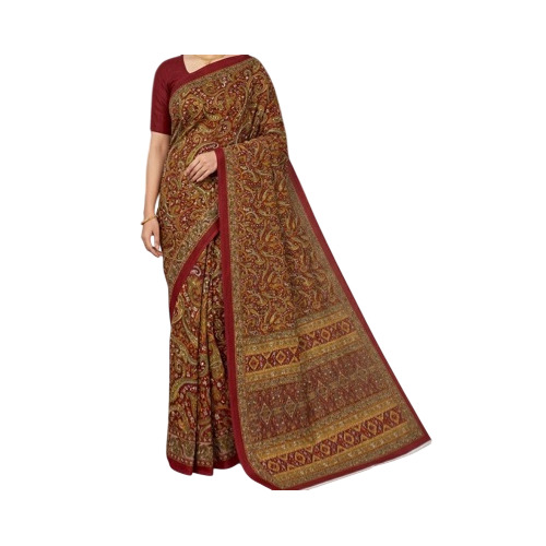Women Printed Sarees - Color: Maroon
