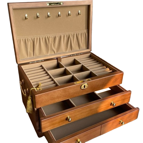 Wood Jewellery Packaging Box - Color: Brown