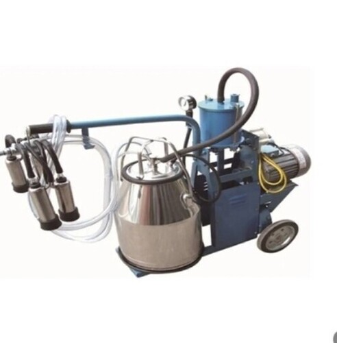 Piston Type Double Bucket Milking Machine - Color: Multi Color