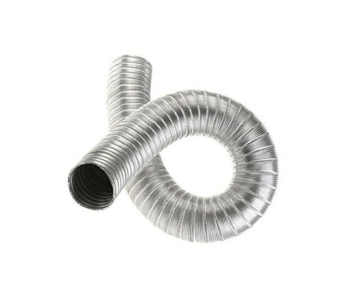 Aluminum Hose - Helical Wire Reinforced Standard Size Silver, Clamp Fit Connection, Air Ventilation