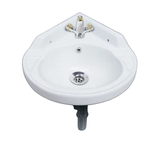 Ceramic Wash Basin - Ceramic, Standard Size, White | Wall Mounted, Easy to Clean, Water Resistant, Stain and Crack Resistant
