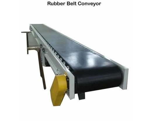 Commercial Belt Conveyor - Metal & Rubber, Standard Size, Black & White | Robust Steel Frame, Corrosion Resistant, User-Friendly Installation