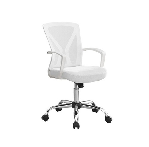 Executive Chairs - Durable Indian Design, White, Mid Back, Adjustable Height, 360° Castor Wheels, Lumbar Support