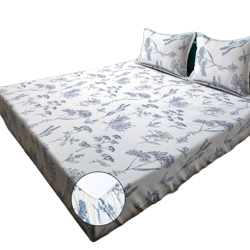 Printed Bedsheets - 100% Cotton King Size White, Modern Printed Design, Quick Dry, Neatly Stitched, Lightweight