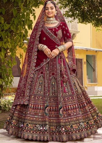 Bridal Wear Maroon Lehenga Choli