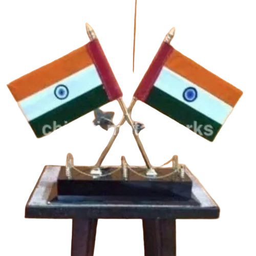Brown Brass Flag Table Memento