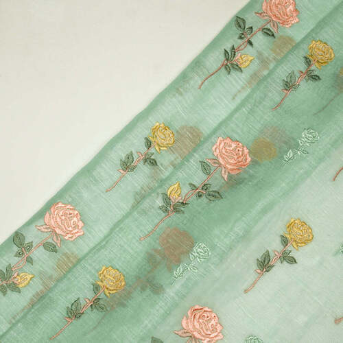 Embroidered Silk Fabric - Application: Garment Making
