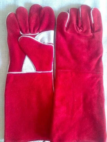Heat Resistant Leather Red Hand Gloves