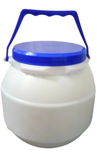 15 L Plastic Curd Bucket - Color: White & Blue