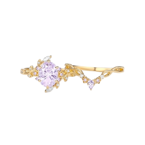 Amethyst Stone Ring Set - Occasion: Any