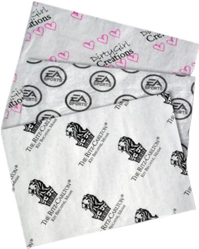Soft Printed Tissue Paper - Color: White