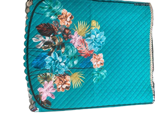 Blue Designer Sofa Cover - Pattern: Printed