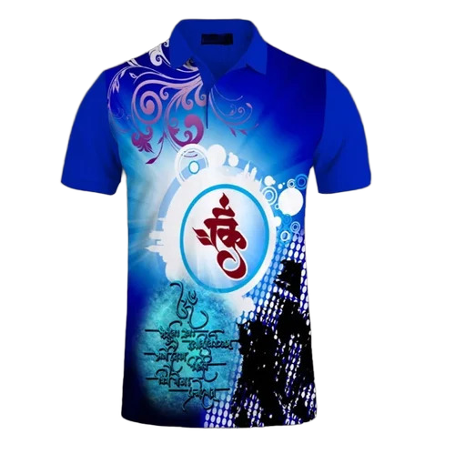 Blue Printed T Shirts - Color: Multicolor
