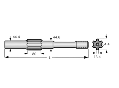 R38 447000000 Shank Adaptor - Color: Black