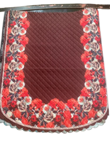 Red Fabric Sofa Cover - Pattern: Printed