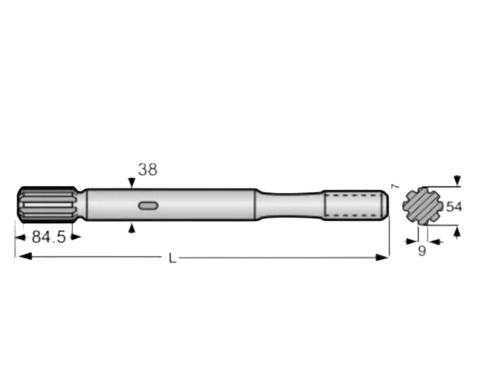 Reliable T38 Shank Adaptor For Mining Operations - Color: Black