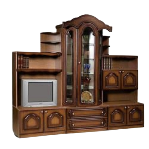 Teak Wood Decorative TV Showcase - Standard Size, Brown, Fine Finished | Durable, Polished, Attractive Design