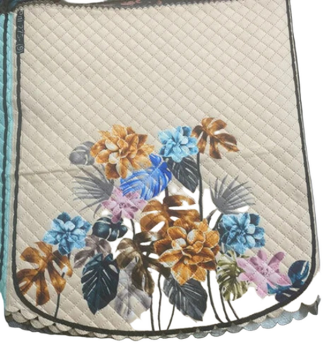 White Printed Sofa Cover - Size: Customize
