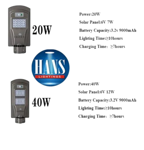 Black Solar Led Street Light 20 &40 Watt - Features: Durable