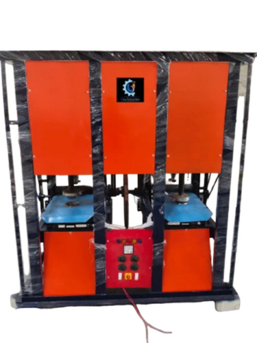 Fully Automatic Double Die Paper Plate Thali, Buffet Thali, Diamond Thali, 4 Cp Thali Machine